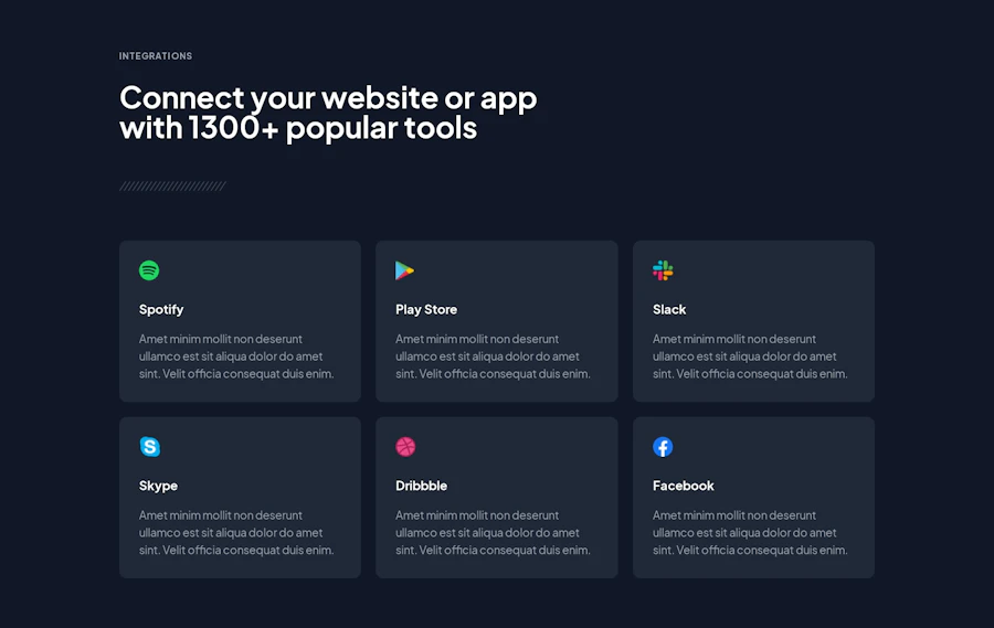 Integration component screenshot