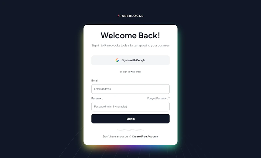 Signin component screenshot