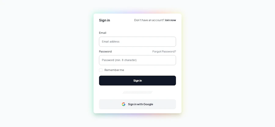 Signin component screenshot