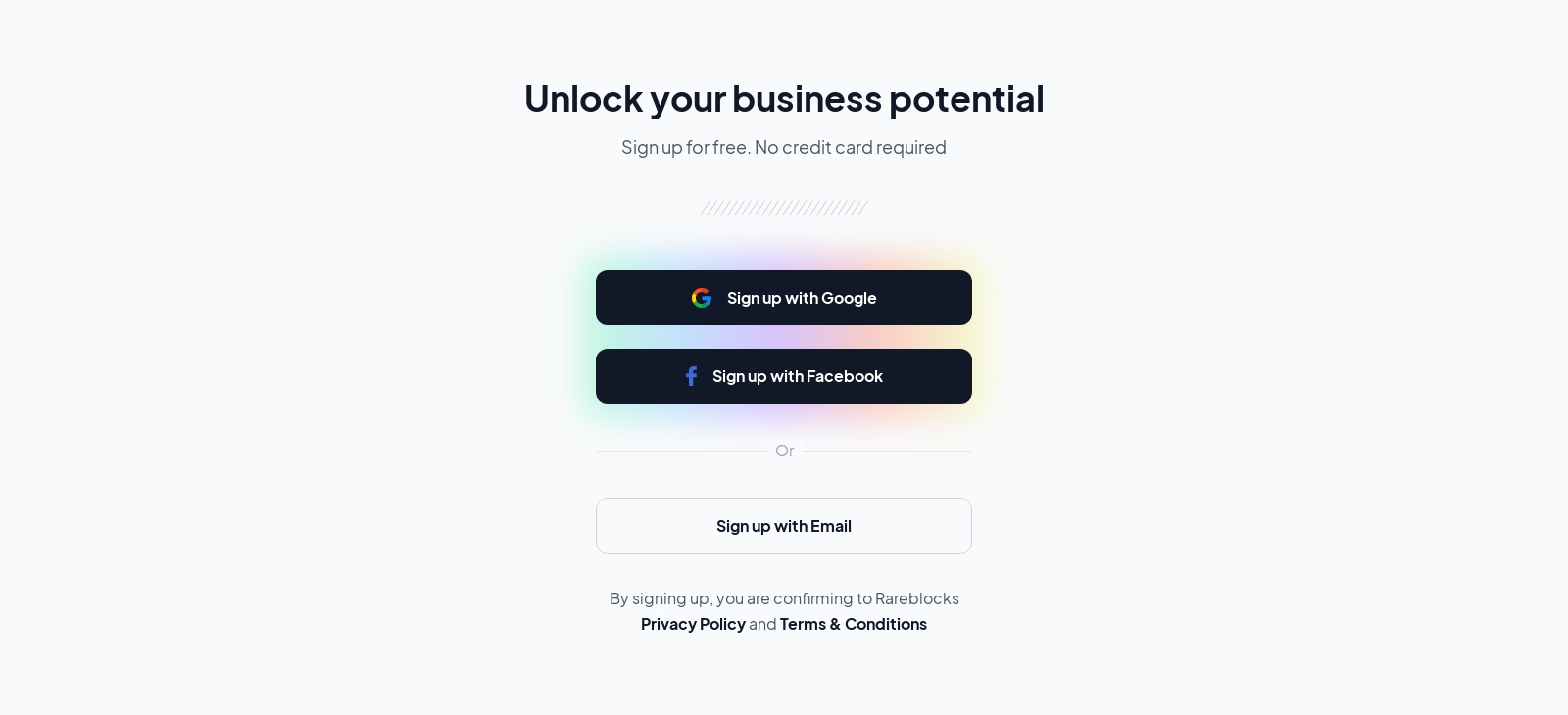 Signup component screenshot