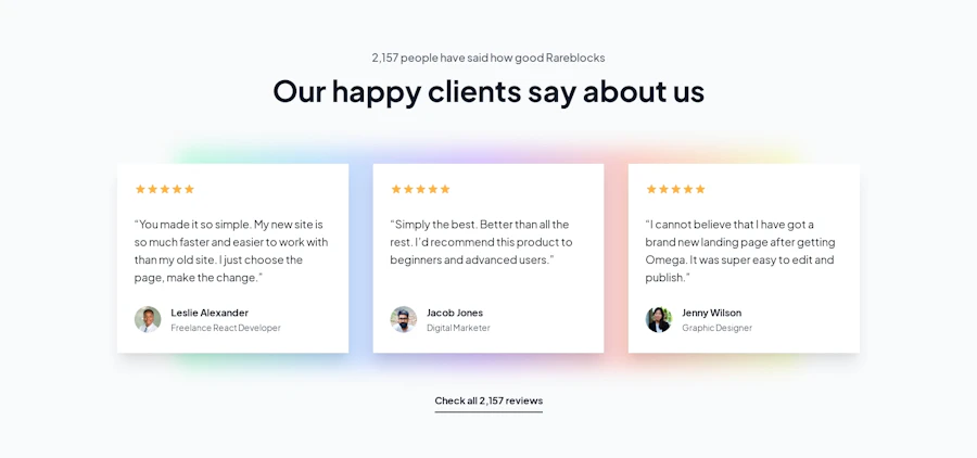 Testimonial component screenshot