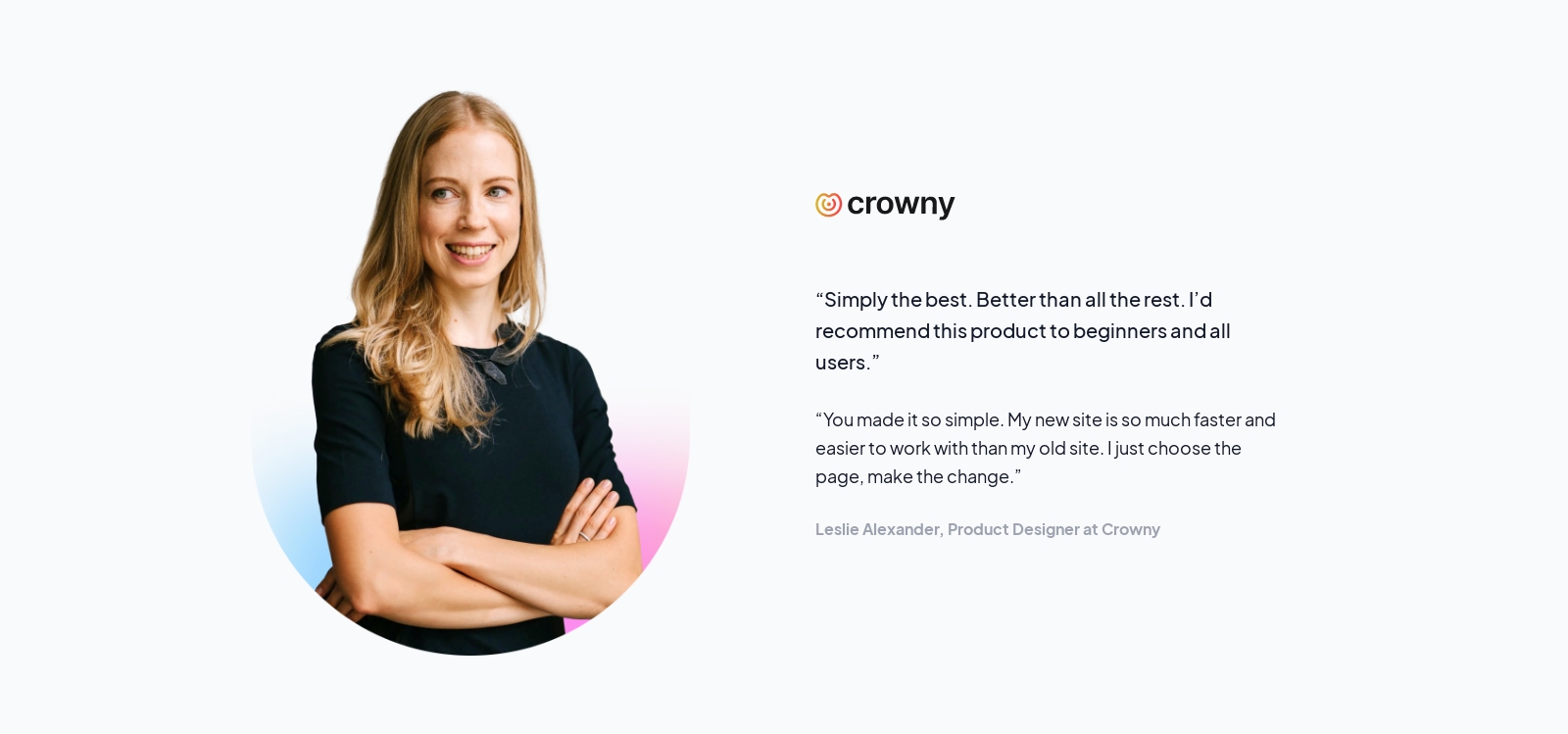 Testimonial component screenshot
