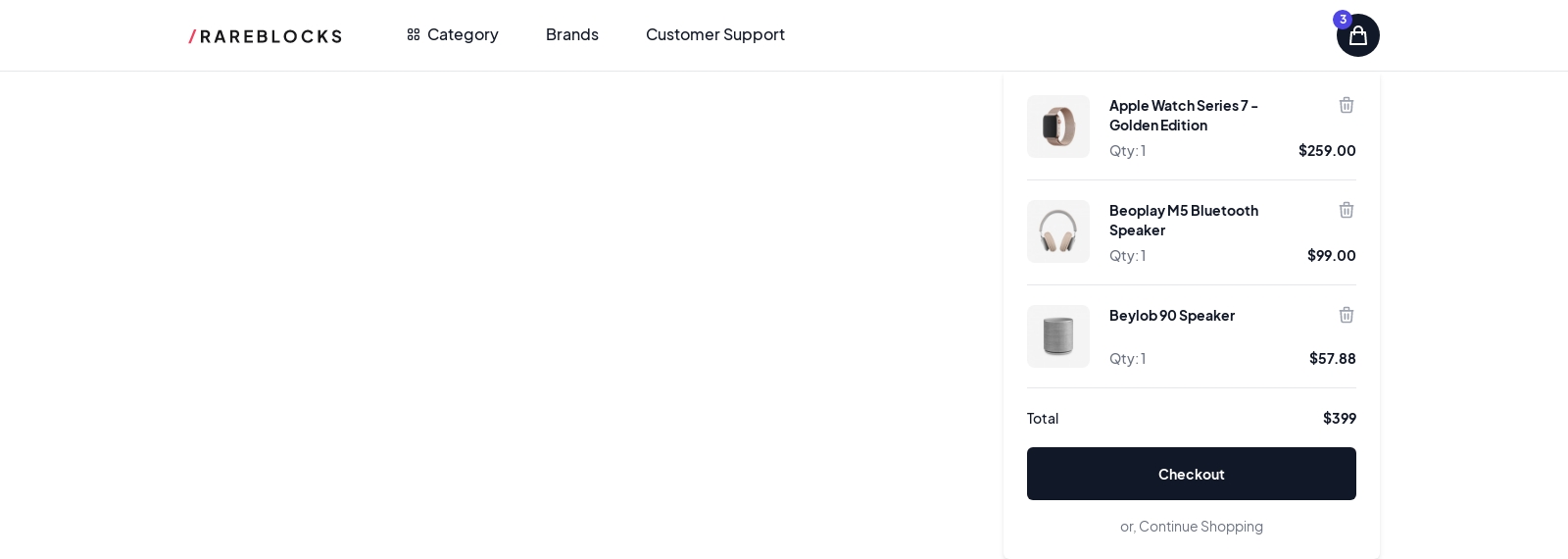 Cart component screenshot