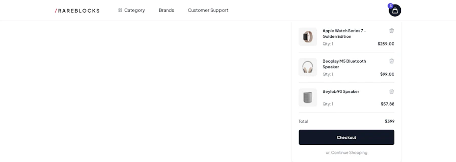 Cart component screenshot