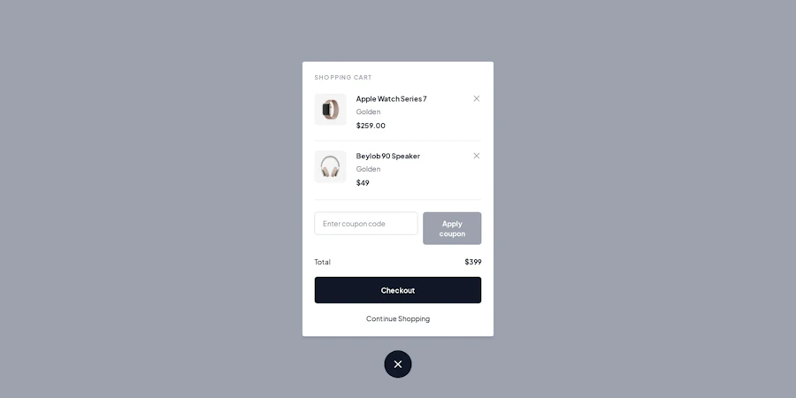 Cart component screenshot