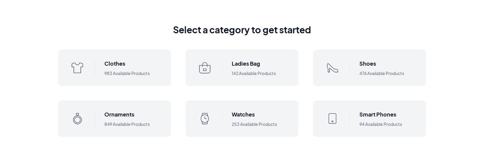 Categories component screenshot