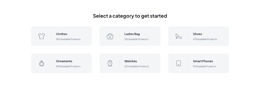 Categories component screenshot