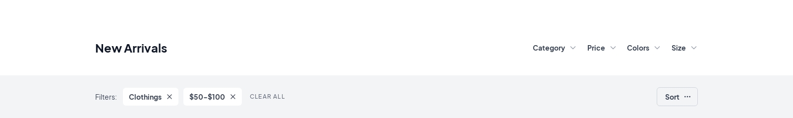 Filters component screenshot