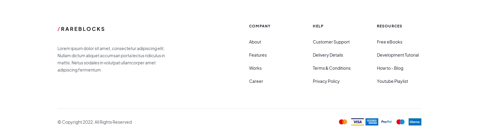 Footer component screenshot