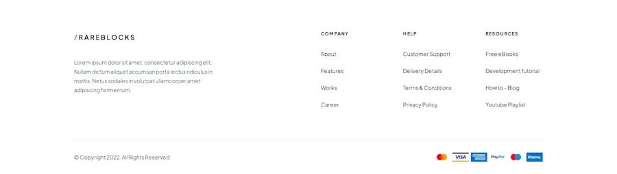 Footer component screenshot