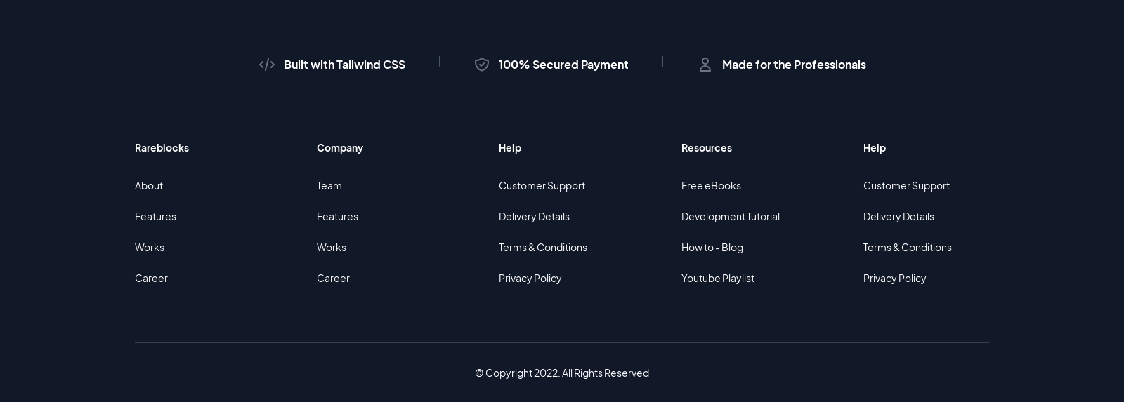 Footer component screenshot