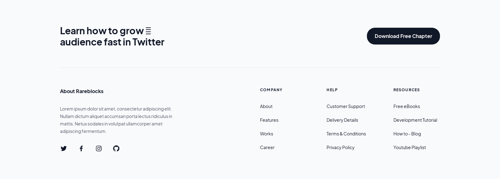 Footer component screenshot