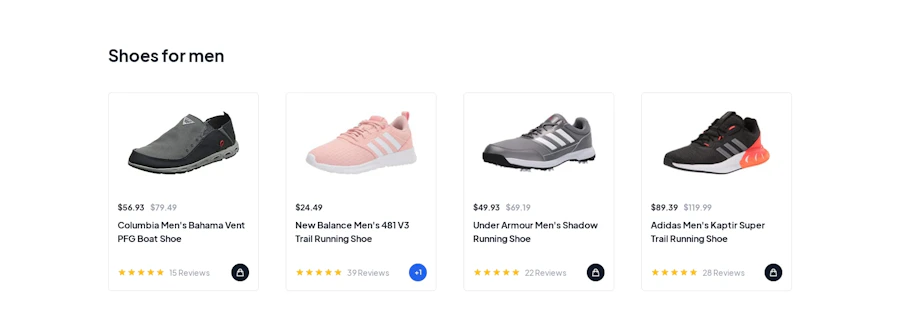 Products component screenshot