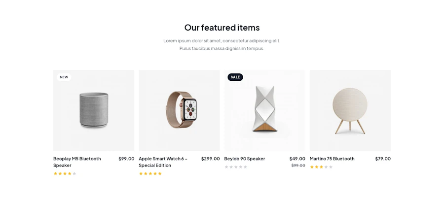 Products component screenshot