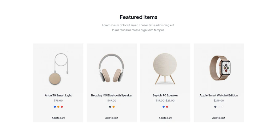 Products component screenshot