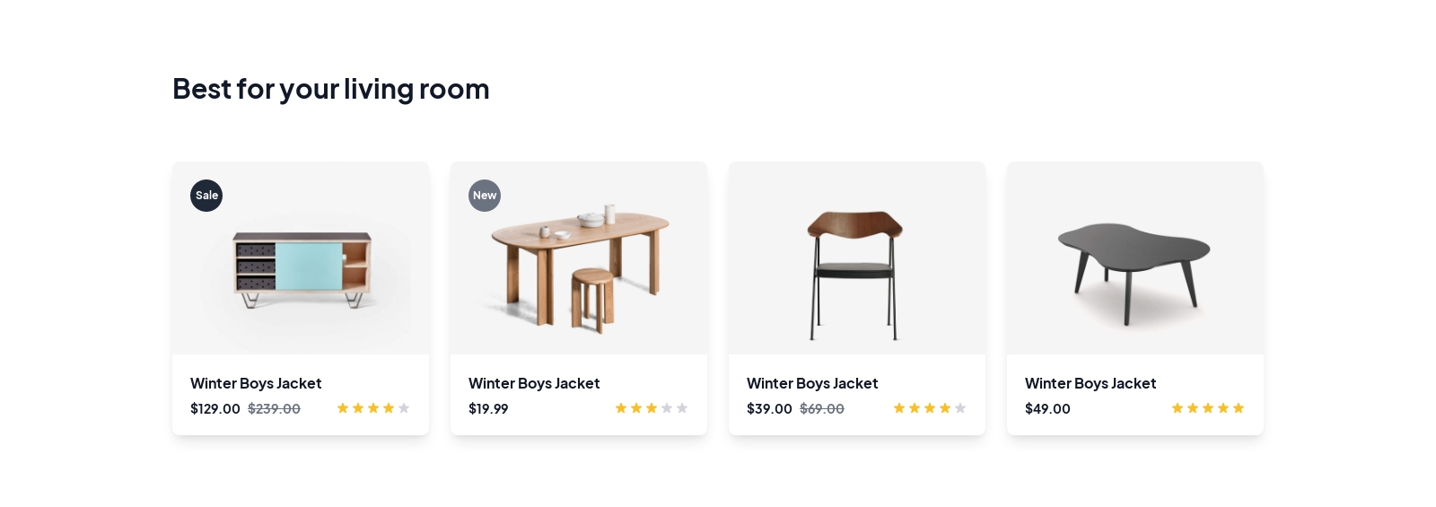 Products component screenshot