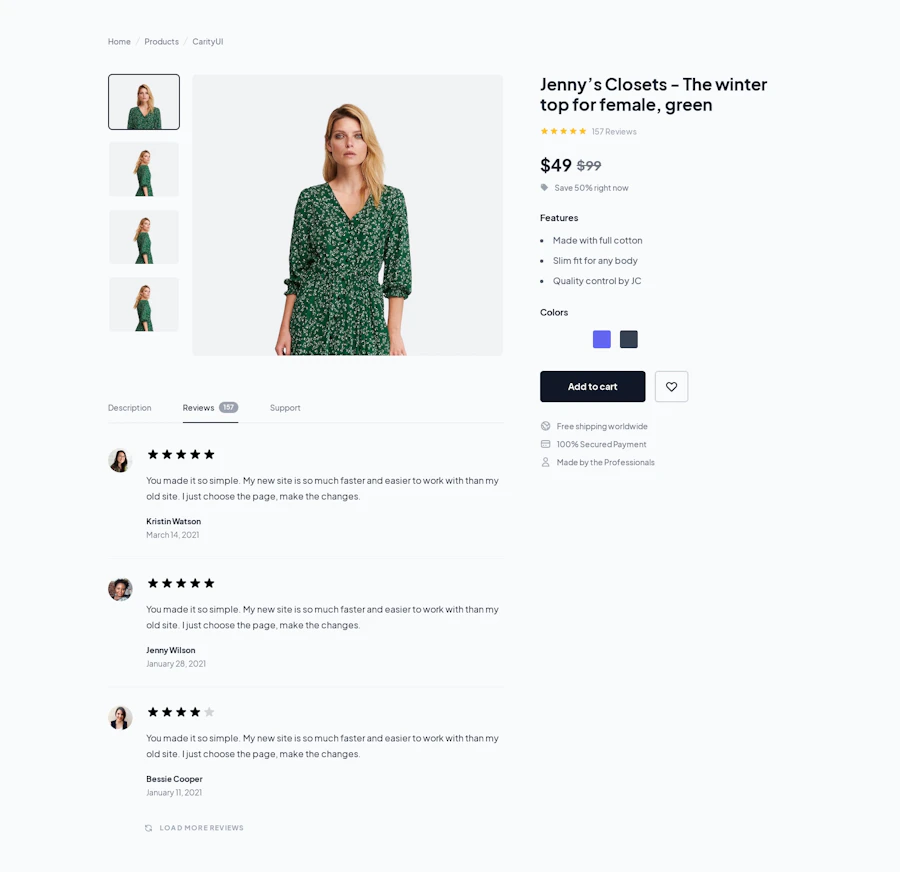 Product Details component screenshot