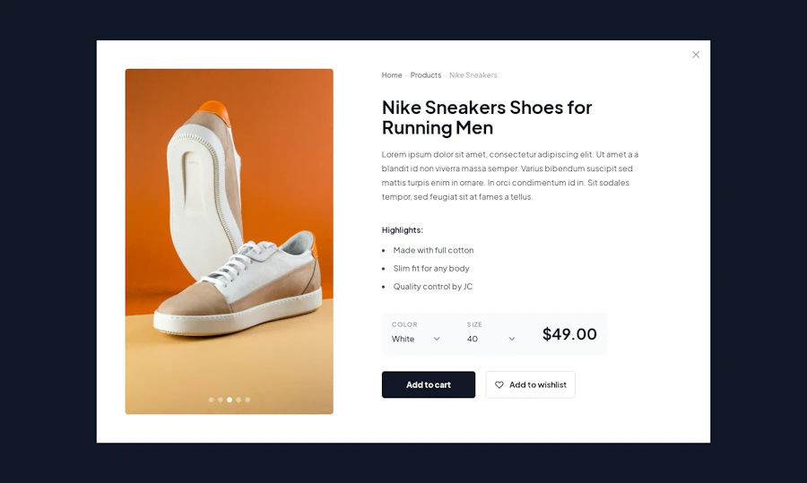 Product Details component screenshot