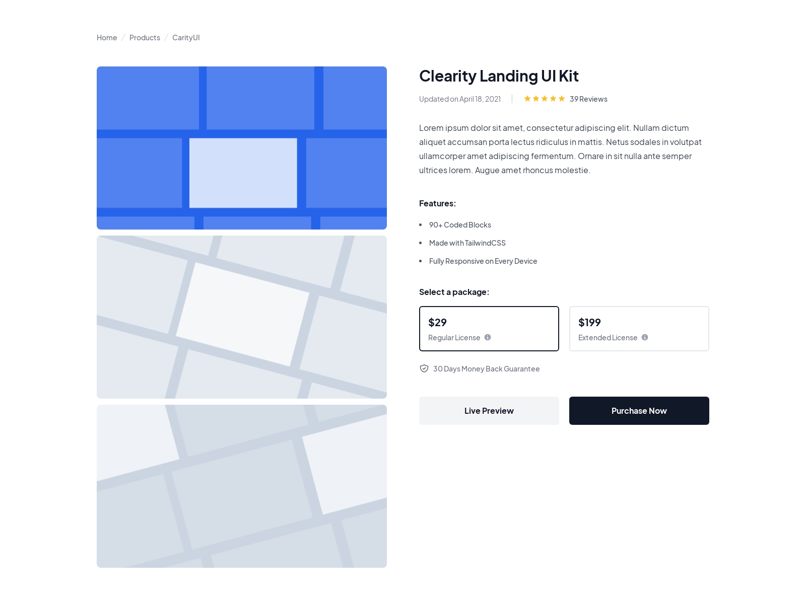 Product Details component screenshot