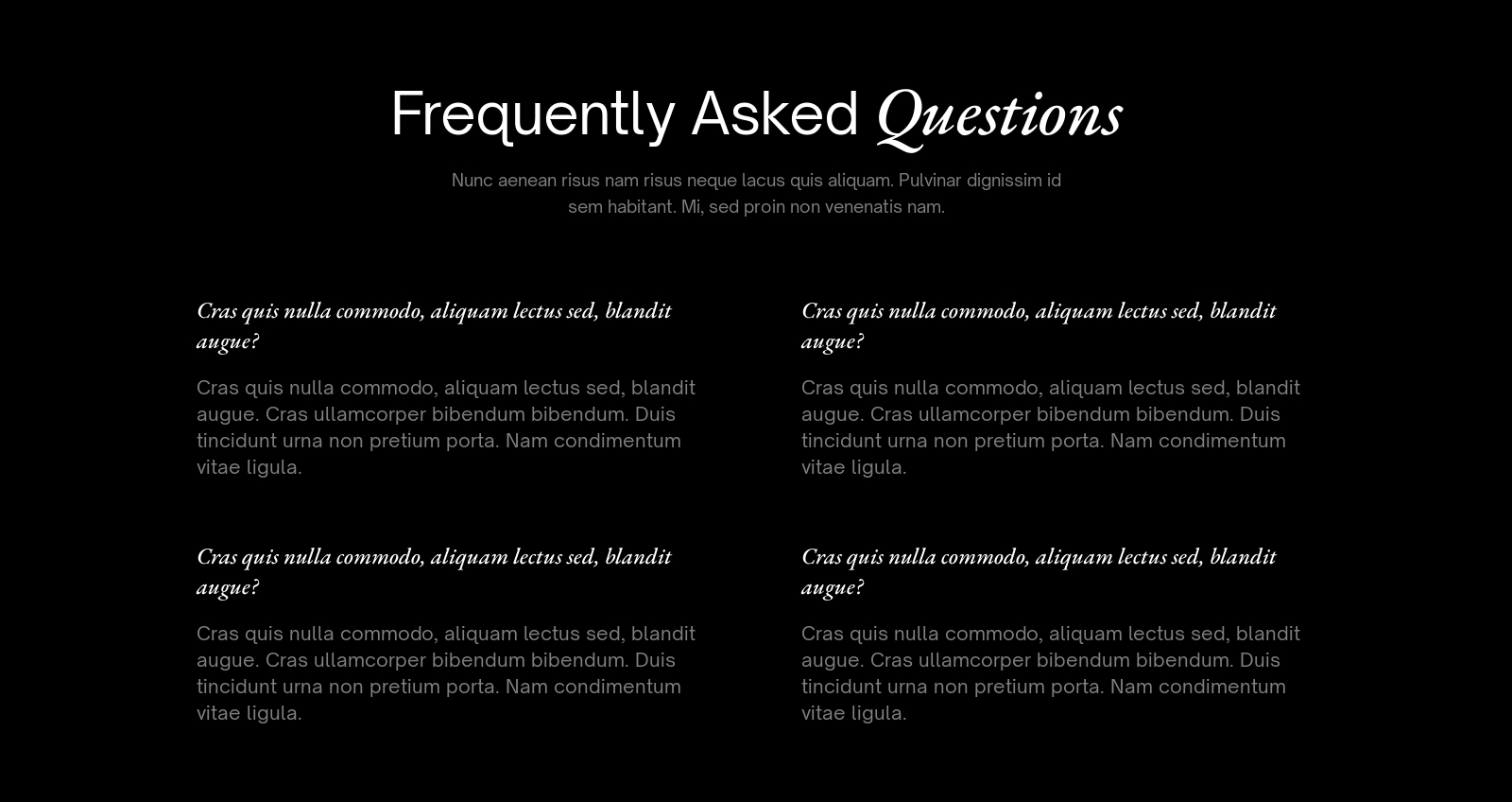 Faq component screenshot