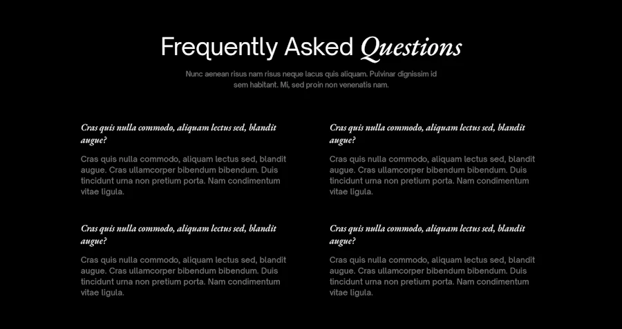 Faq component screenshot