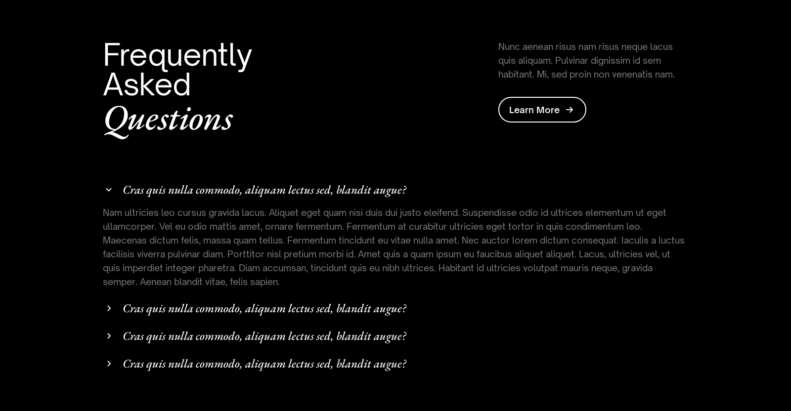 Faq component screenshot