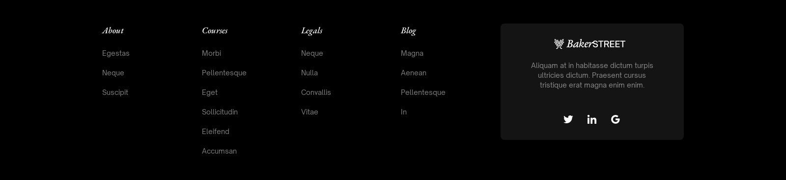 Footer component screenshot
