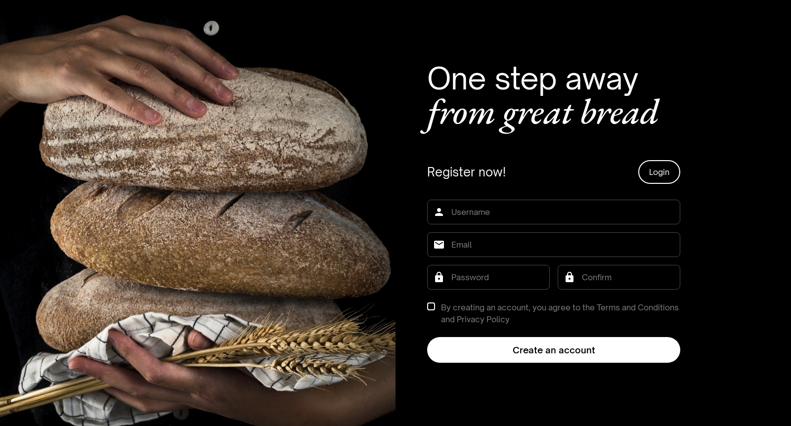 Signup component screenshot