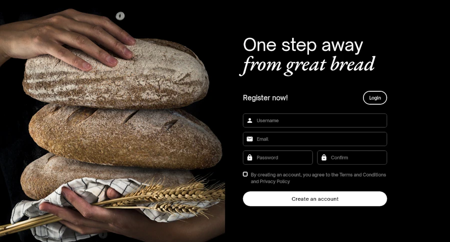 Signup component screenshot