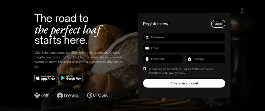 Signup component screenshot