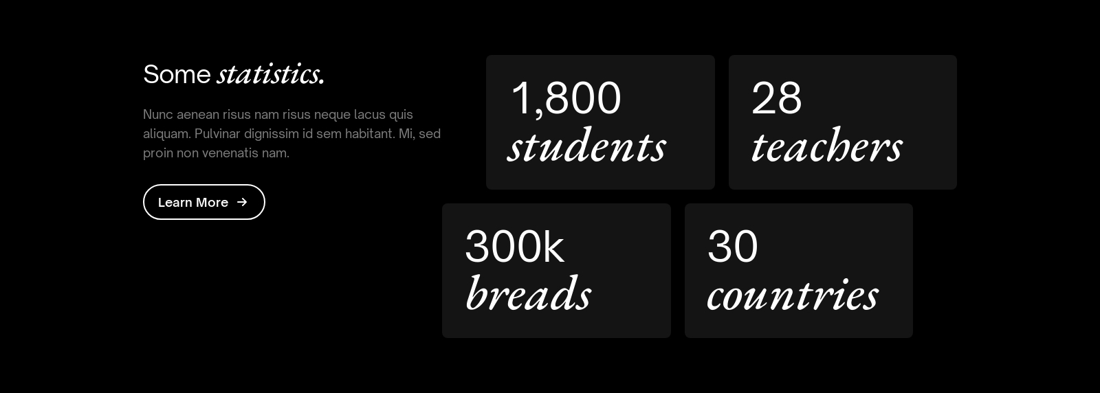 Stats component screenshot