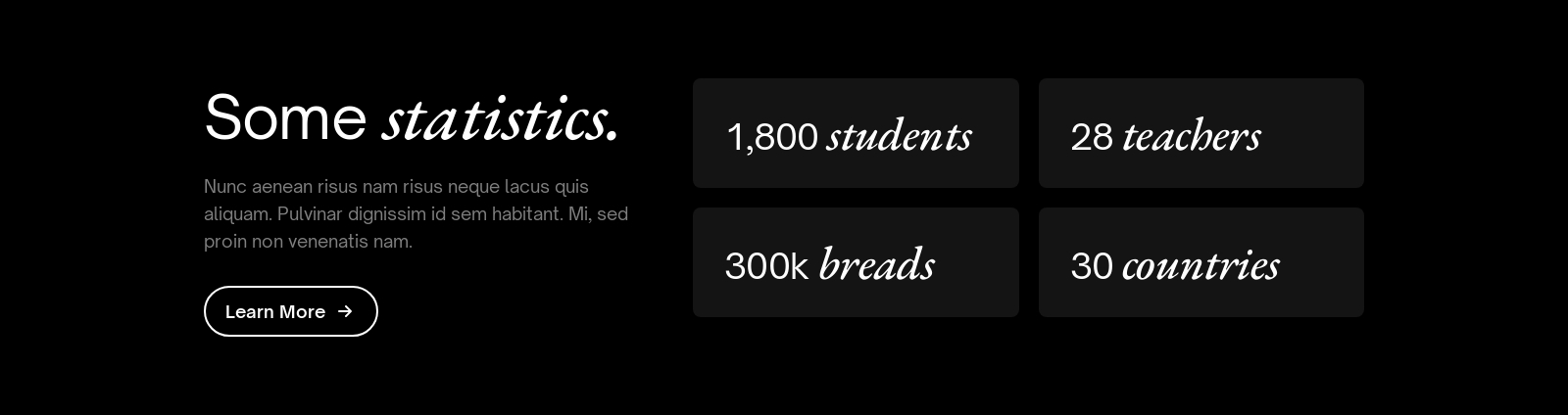 Stats component screenshot