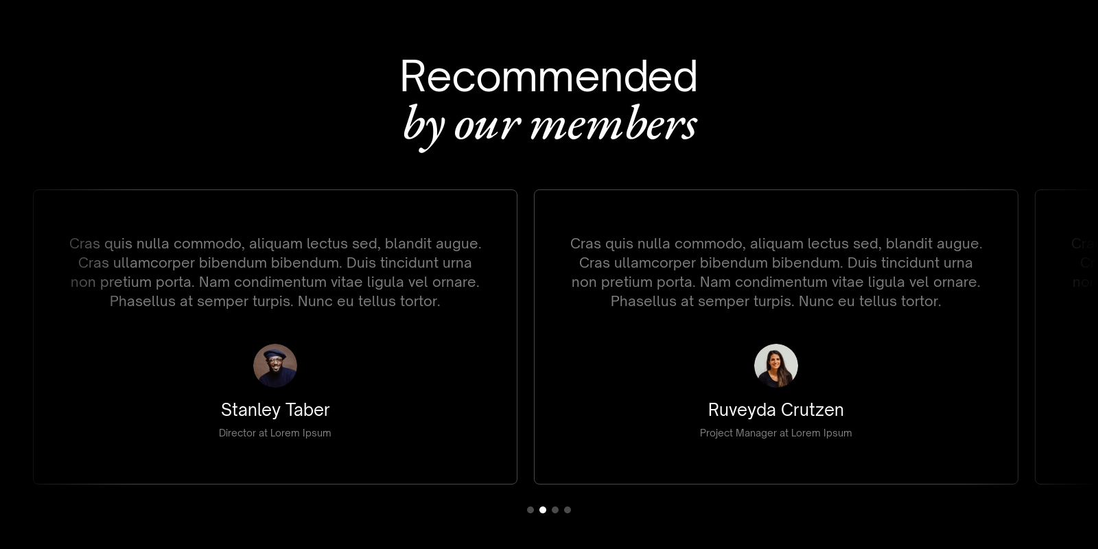 Testimonial component screenshot