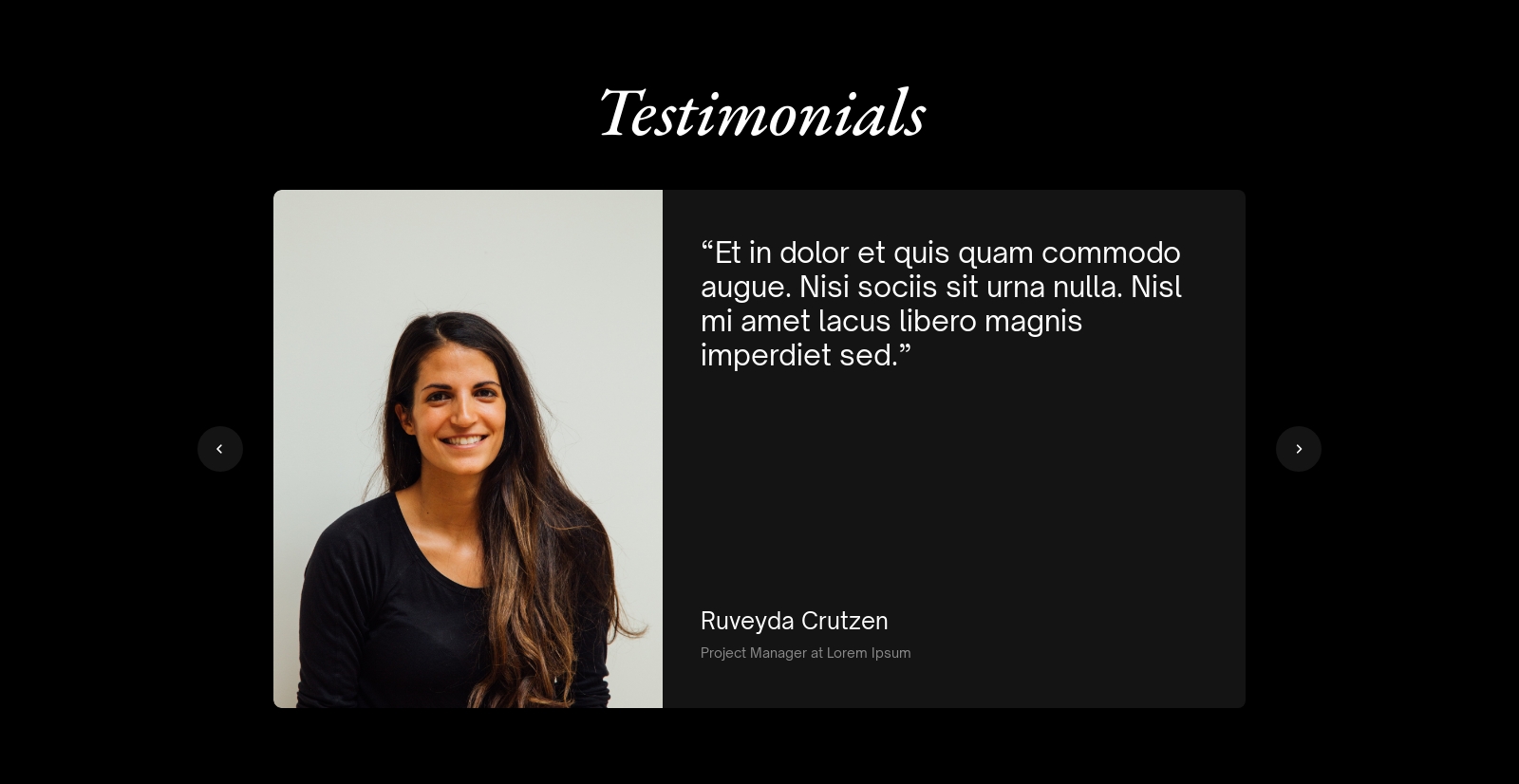 Testimonial component screenshot