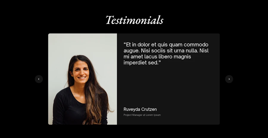 Testimonial component screenshot