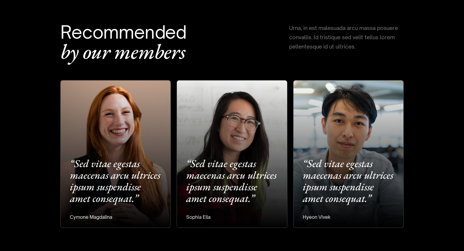 Testimonial component screenshot