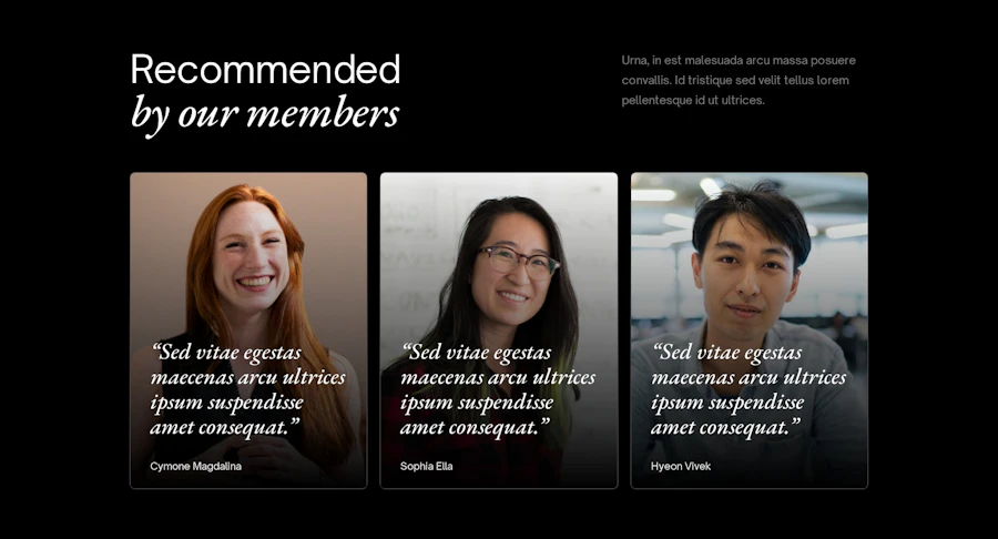 Testimonial component screenshot