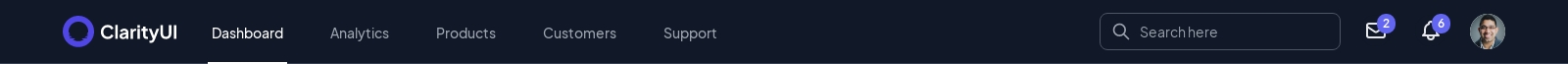 Horizontal Menu component screenshot