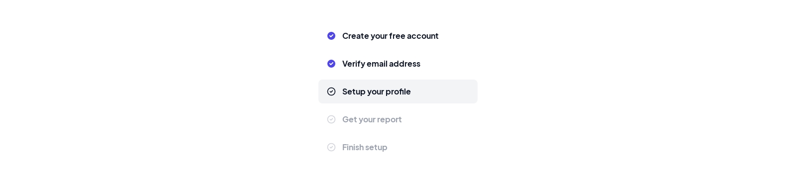 Dashboard Steps component screenshot