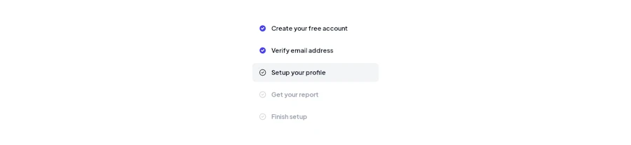 Dashboard Steps component screenshot