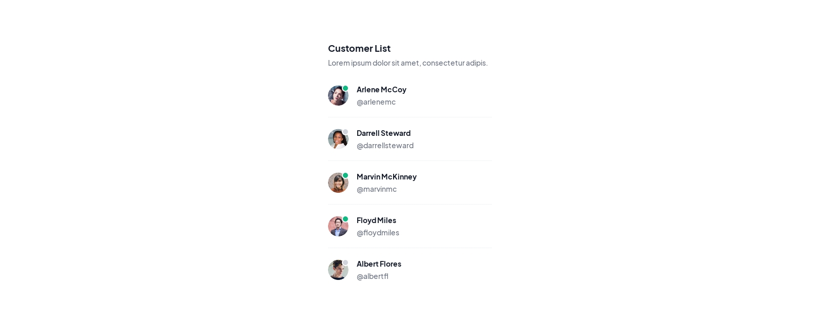 Table Stacks component screenshot