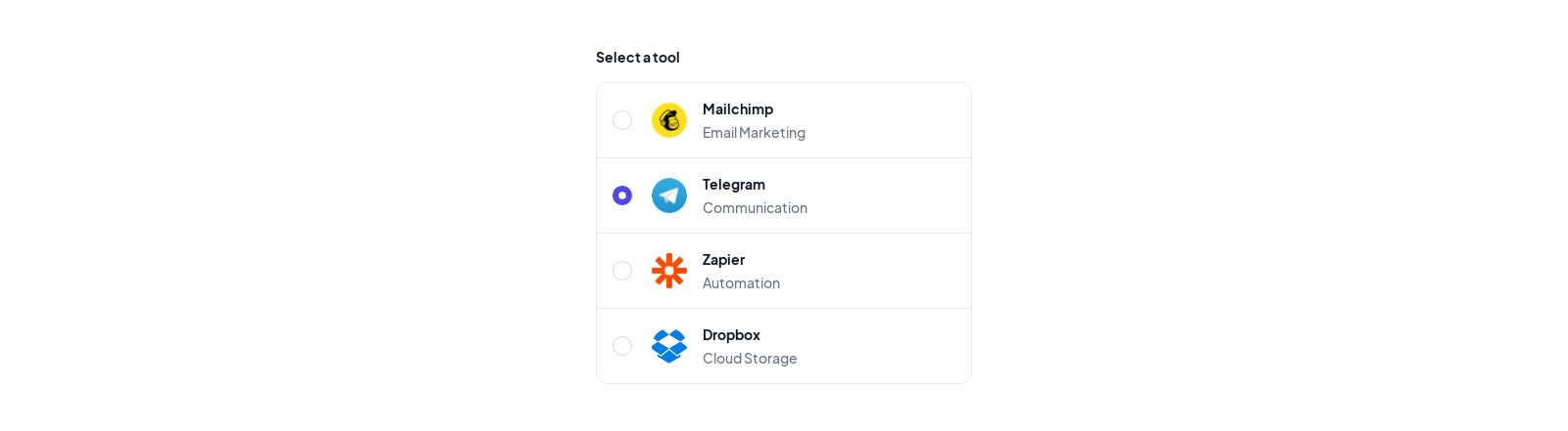 Radio Switcher component screenshot