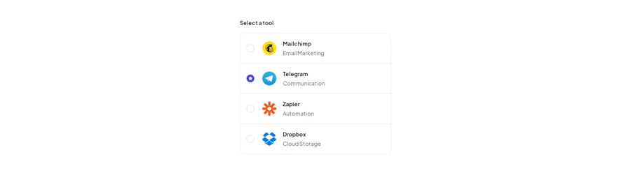 Radio Switcher component screenshot