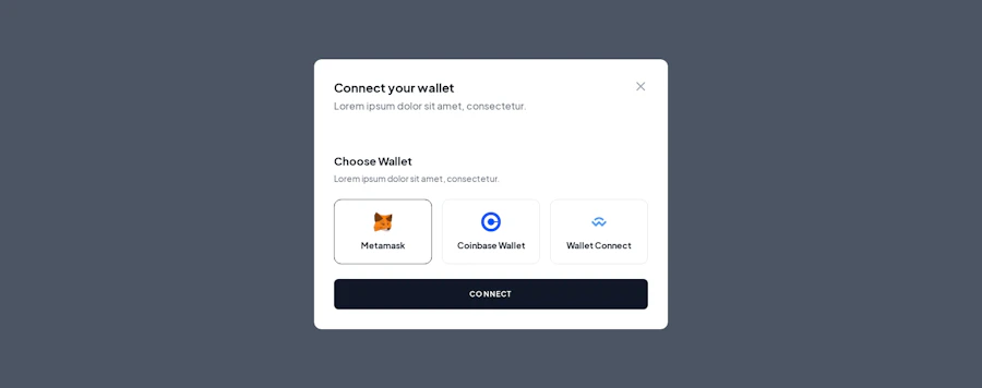 Connect Wallet component screenshot