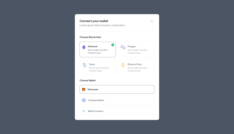 Connect Wallet component screenshot
