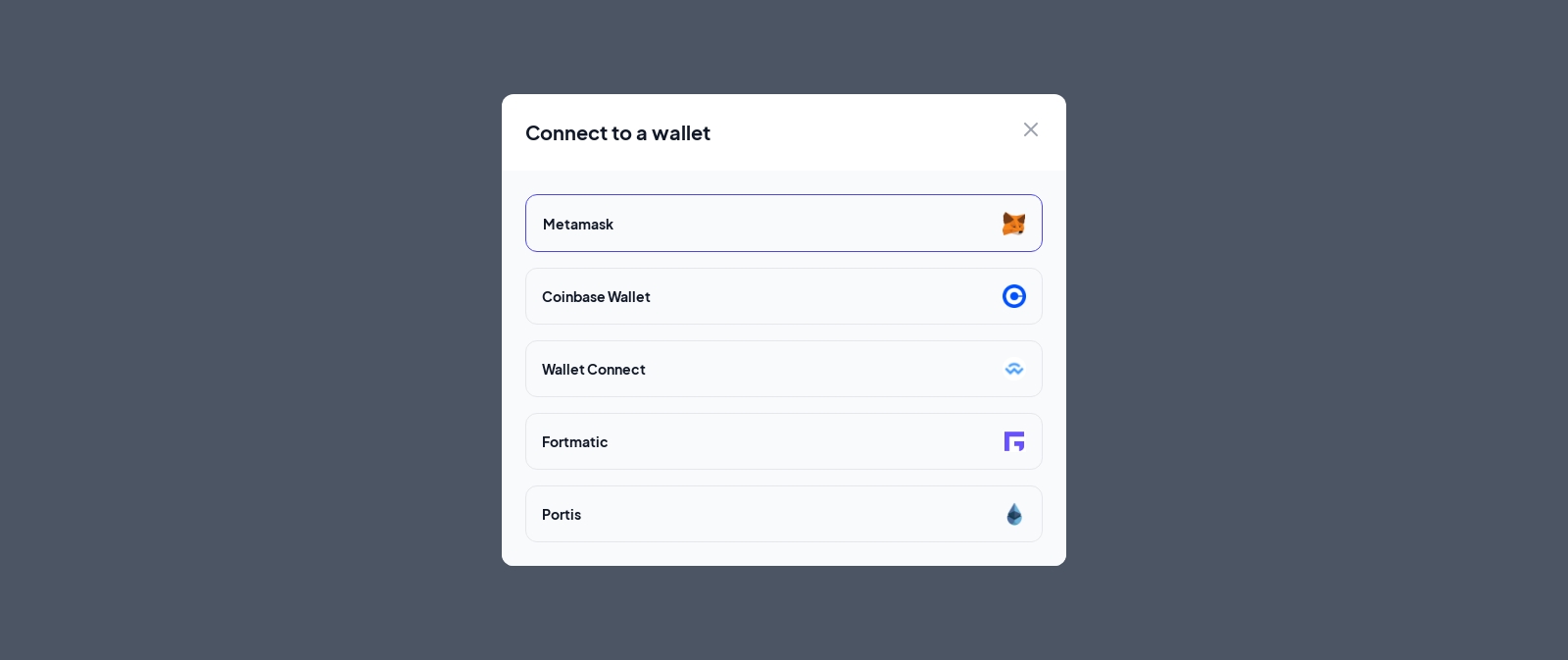Connect Wallet component screenshot