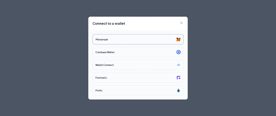 Connect Wallet component screenshot