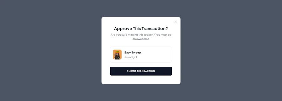 Approve Transaction component screenshot