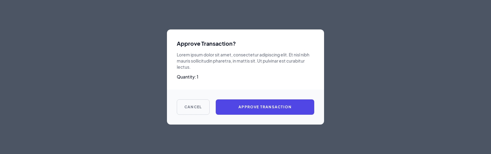 Approve Transaction component screenshot