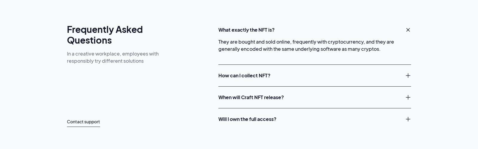 Faq component screenshot